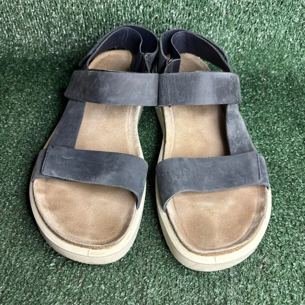 ECCO Flowt Strappy Leather Comfort Casual Walking Vacation Sandal‎ Gray Mens 13